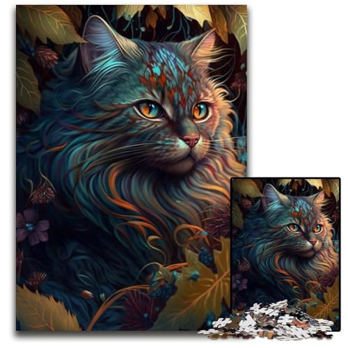 Wunderschöne Dschungelkatzen-Puzzles für Erwachsene, 1000 Teile, anspruchsvolles Denkspiel für Teenager, unterhaltsames interaktives Spiel für die ganze Familie, 26x38cm/10,23x14,96 Zoll von JIANGENNF