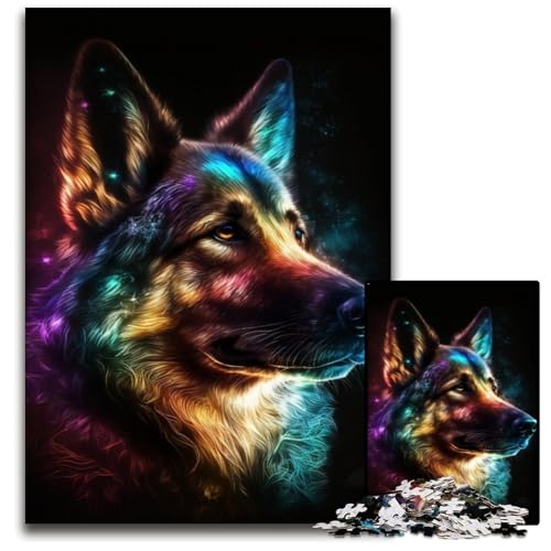 Wunderschönes Hunde-Puzzle für Erwachsene, 1000 Teile, anspruchsvolle Puzzles, anspruchsvolles Denkspiel für Teenager, Spaß für den Familienspieleabend, 26x38cm/10,23x14,96 Zoll von JIANGENNF