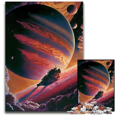 Wunderschönes Weltraumlandschafts-Puzzle mit 1000 Teilen für Erwachsene, Holzpuzzle, entspannende Unterhaltung, Heimdekoration, 50x75cm/19,68x29,52 Zoll Wunderschönes Weltraumlandschafts-Puzzle mit 1000 Teilen für Erwachsene, Holzpuzzle, entspannende Unterhaltung, Heimdekoration, 50x75cm/19,68x29,52 Zoll von JIANGENNF