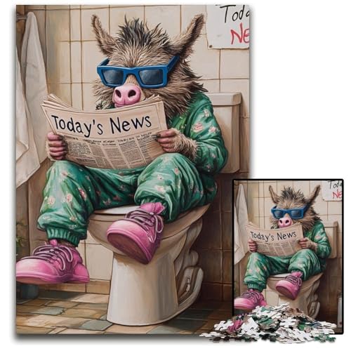 Yak Go Toilette, 1000-teiliges Puzzle für Erwachsene, anspruchsvolles DIY-Dekorationsspiel, interaktives Familienspielzeug, 50x75cm/19,68x29,52 Zoll Yak Go Toilette, 1000-teiliges Puzzle für Erwachsene, anspruchsvolles DIY-Dekorationsspiel, interaktives Familienspielzeug, 50x75cm/19,68x29,52 Zoll von JIANGENNF