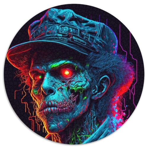 Young Gangster Zombie Puzzle für Erwachsene, 1000 Teile, 1000 Teile, rundes Puzzle, interaktives Familienspiel, Denksportaufgabe als Geschenk, Lernspielzeug (Größe 67,5 x 67,5 cm) von JIANGENNF