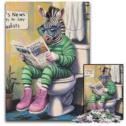 Zebra Go Toiletten-Puzzle für Erwachsene, 1000 Holzpuzzles, Denkspiel, interaktives Familienspiel, geeignet für Kinder ab 14 Jahren, 50x75cm/19,68x29,52 Zoll Zebra Go Toiletten-Puzzle für Erwachsene, 1000 Holzpuzzles, Denkspiel, interaktives Familienspiel, geeignet für Kinder ab 14 Jahren, 50x75cm/19,68x29,52 Zoll von JIANGENNF