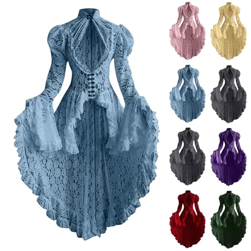 2025 Halloween Kostüm Damen, Damen Steampunk Frack Gothic Lange Mäntel Spitze Spleißen Festliche Fasching Karneval Halloween Cosplay Kostüm Renaissance Viktorianisch Mittelalterlich Smoking Jacke 2025 Halloween Kostüm Damen, Damen Steampunk Frack Gothic Lange Mäntel Spitze Spleißen Festliche Fasching Karneval Halloween Cosplay Kostüm Renaissance Viktorianisch Mittelalterlich Smoking Jacke von JIANGML