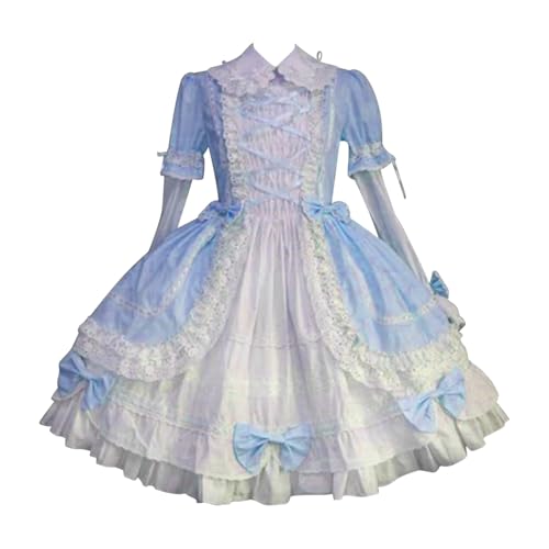 JIANGML 2025 Damen Klassisches schwarzes Gothic Lolita Kleid Abnehmbare Ärmel Multi Layered Halloween Cosplay Kostüm mit Schleifen JIANGML 2025 Damen Klassisches schwarzes Gothic Lolita Kleid Abnehmbare Ärmel Multi Layered Halloween Cosplay Kostüm mit Schleifen von JIANGML