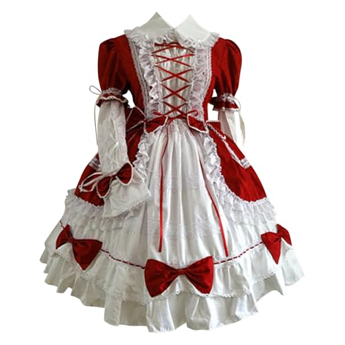 JIANGML 2025 Damen Klassisches schwarzes Gothic Lolita Kleid Abnehmbare Ärmel Multi Layered Halloween Cosplay Kostüm mit Schleifen JIANGML 2025 Damen Klassisches schwarzes Gothic Lolita Kleid Abnehmbare Ärmel Multi Layered Halloween Cosplay Kostüm mit Schleifen von JIANGML