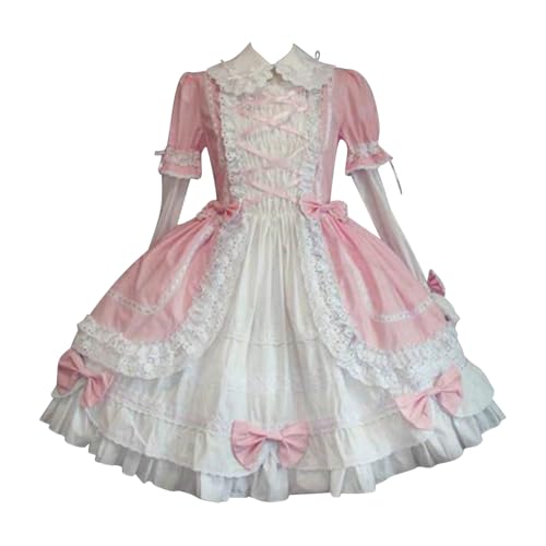 JIANGML 2025 Damen Klassisches schwarzes Gothic Lolita Kleid Abnehmbare Ärmel Multi Layered Halloween Cosplay Kostüm mit Schleifen JIANGML 2025 Damen Klassisches schwarzes Gothic Lolita Kleid Abnehmbare Ärmel Multi Layered Halloween Cosplay Kostüm mit Schleifen von JIANGML