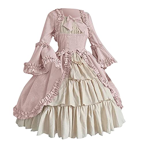 JIANGML 2025 Damen Steampunk Gothic Kostüm Kleider Vintage Gothic Kleid Damen Mittelalter Renaissance Kleidung Halloween Karneval Festival Cosplay Kostüm Kleid Princess Lolita Rokoko Party Abendkleid von JIANGML