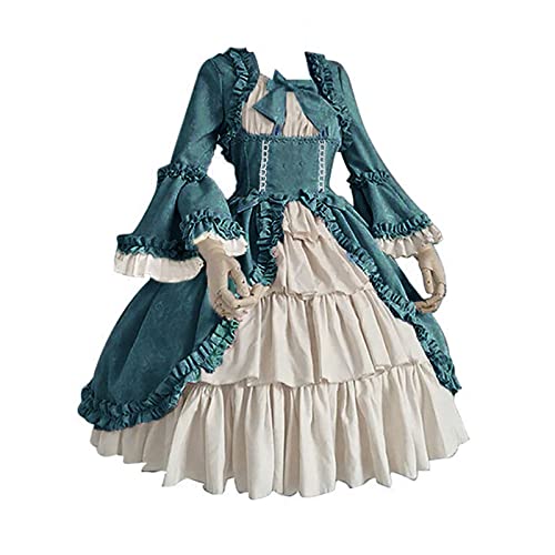 JIANGML 2025 Damen Steampunk Gothic Kostüm Kleider Vintage Gothic Kleid Damen Mittelalter Renaissance Kleidung Halloween Karneval Festival Cosplay Kostüm Kleid Princess Lolita Rokoko Party Abendkleid von JIANGML