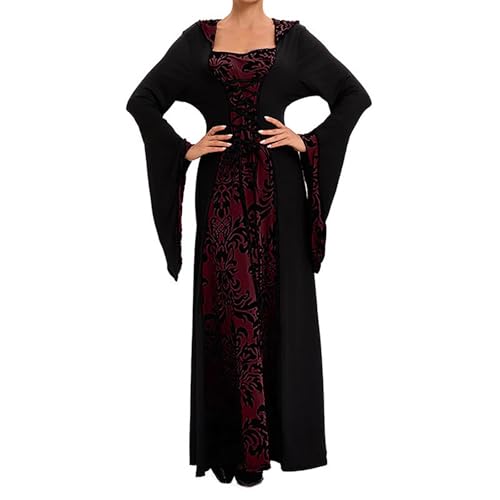 JIANGML 2025 Halloween Kostüm Damen,Damen Renaissance Schwarz Mittelalter Kleid Kleidung Gothic Viktorianische Mittelalterliche Ballkleider Maskerade Fasching Karneval Halloween Cosplay Kostüm JIANGML 2025 Halloween Kostüm Damen,Damen Renaissance Schwarz Mittelalter Kleid Kleidung Gothic Viktorianische Mittelalterliche Ballkleider Maskerade Fasching Karneval Halloween Cosplay Kostüm von JIANGML