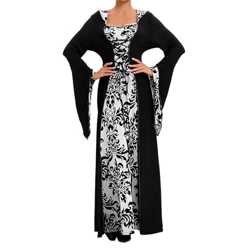 JIANGML 2025 Halloween Kostüm Damen,Damen Renaissance Schwarz Mittelalter Kleid Kleidung Gothic Viktorianische Mittelalterliche Ballkleider Maskerade Fasching Karneval Halloween Cosplay Kostüm JIANGML 2025 Halloween Kostüm Damen,Damen Renaissance Schwarz Mittelalter Kleid Kleidung Gothic Viktorianische Mittelalterliche Ballkleider Maskerade Fasching Karneval Halloween Cosplay Kostüm von JIANGML
