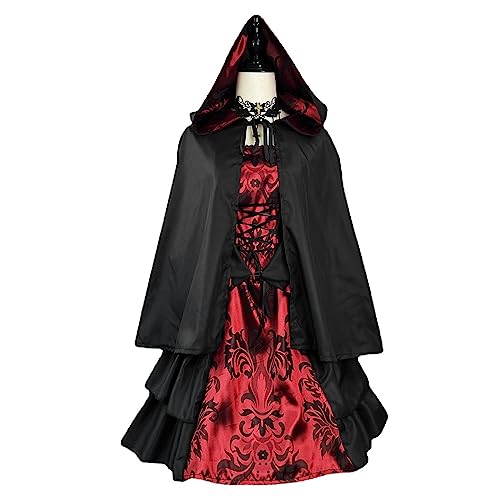 JIANGML 2025 Mittelalterliche Renaissance Umhang mit Kapuze Umhang mit Kapuze für Erwachsene Capes Halloween Cosplay Kostüm Mittelalter Hoodies Robe Kostüm JIANGML 2025 Mittelalterliche Renaissance Umhang mit Kapuze Umhang mit Kapuze für Erwachsene Capes Halloween Cosplay Kostüm Mittelalter Hoodies Robe Kostüm von JIANGML