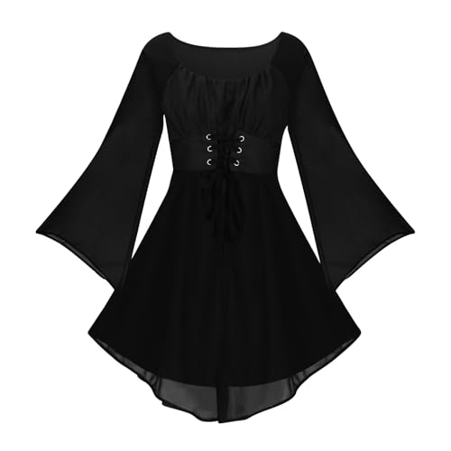 JIANGML 2025 Mittelalterliches Renaissance-Kostümkleid für Damen, Damenkleid, Steampunk-Kostüm, viktorianisches Gothic-Kleid, Halloween-Vintage-Kleid von JIANGML