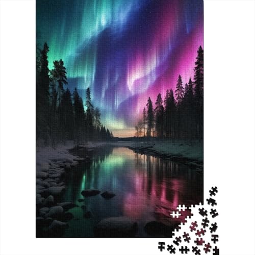 Aurora Puzzle 1000 Teile Für Erwachsene Und Kinder Ab 14 Jahren Für Stressabbauer Puzzel 1000pcs (75x50cm) von JIANQIANG