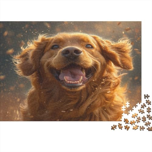 Golden Retriever Puzzle 1000 Teile Erwachsener Kniffel Spaß Für Die Ganze Familie - Abwechslungsreiche 1000 Puzzleteilige Motive Puzzle Erwachsene, Puzzel 1000pcs (75x50cm) von JIANQIANG