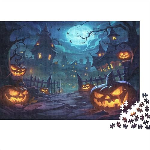 Halloween Kürbis 1000 Stück Puzzles Für Erwachsene Teenager Stress Abbauen Familien-Puzzlespiel Mit Poster in 1000-teiliges Puzzle Kinder Lernspiel Spielzeug Geschenk Puzzel 1000pcs (75x50cm) von JIANQIANG