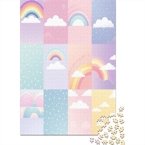 Regenbogen Puzzlespiel 1000 Teile Erwachsene -Puzzle 1000 Stück Spiel Puzzles Für Erwachsene Kinder Puzzle Erwachsenen Puzzlespiel Puzzel 1000pcs (75x50cm) von JIANQIANG