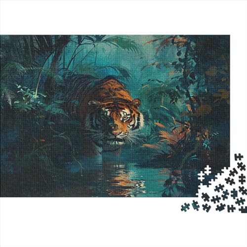 Tiger Puzzle 1000 Teile Puzzle Für Erwachsene Und Kinder Ab 14 Jahren Puzzel 1000pcs (75x50cm) von JIANQIANG