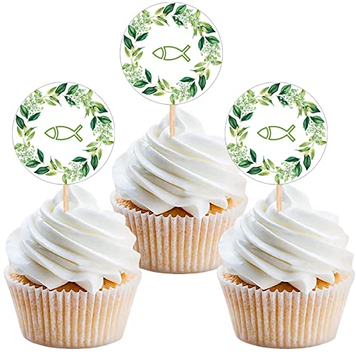 48 PCS Taufe Cupacake Topper, Fisch Kommunion Cake Topper Taufe Tortendeko Konfirmation Tortendeko Taufe Cupcake Dekoration Kommunion Tortenstecker für Kuchen Fondant Dessertdeko 48 PCS Taufe Cupacake Topper, Fisch Kommunion Cake Topper Taufe Tortendeko Konfirmation Tortendeko Taufe Cupcake Dekoration Kommunion Tortenstecker für Kuchen Fondant Dessertdeko von JIASHA