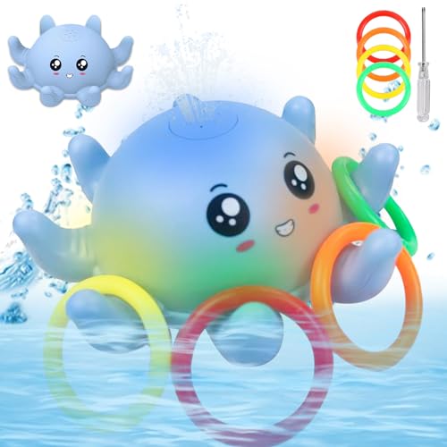 Badewannenspielzeug, Oktopus Spray Wasserspielzeug Baby Badespielzeug Krake Badewannenspielzeug Schwimmende Baden Spielzeug Baby Badewann Spielzeug, Für ab 1 Jahr Baby Kleinkinder Geschenk von JIASHA