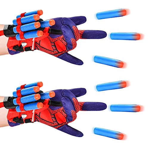 JIASHA 2 Set Kids Handschuhe,Spiderm Launcher Handschuh Spielzeug Held Launcher Handgelenk Spielzeug Handschuhe, für Cosplay Lustiges Lernspielzeug von JIASHA