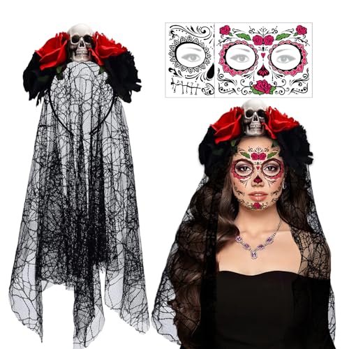 Karneval Tag der Toten Haarreif,Karneval Dia De Los Muertos Haarreif,day of the dead haarreif mit Gesicht Tattoos,Rose Tag der Toten Haarschmuck,Day of the Dead Haarschmuck,Karneval Damen Accessoires Karneval Tag der Toten Haarreif,Karneval Dia De Los Muertos Haarreif,day of the dead haarreif mit Gesicht Tattoos,Rose Tag der Toten Haarschmuck,Day of the Dead Haarschmuck,Karneval Damen Accessoires von JIASHA