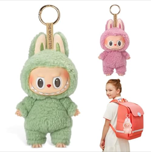 JIASHA La-bubu Puppe, La-bubu Schlüsselanhänger, La-bubu Plush Doll, Labubu Plüschanhänger, Labubu Monster Keychain, Labubu Puppe, Gilt für Kind Tasche Dekorationen Anhänger (D) von JIASHA