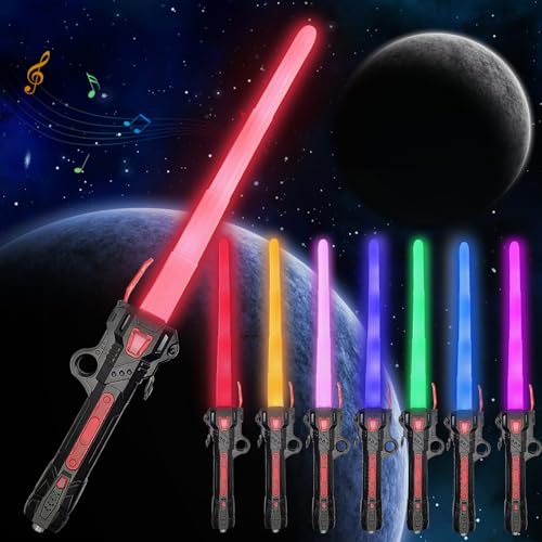 JIASHA Laserschwert Kinder, Laserschwert Duell Lichtschwert Star Wars Lichtschwert Lightsaber Lichtschwerter mit Licht und Sound, Cosplay Spielzeug für Kinder von JIASHA