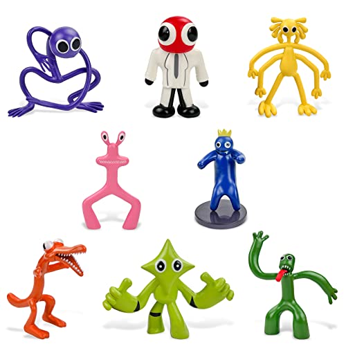 Regenbogen Freunde Figuren Set - 8 Stück PVC Modell, Anime Minifiguren Statue für Kinder Party Kuchen Dekoration Regenbogen Freunde Figuren Set - 8 Stück PVC Modell, Anime Minifiguren Statue für Kinder Party Kuchen Dekoration von JIASHA