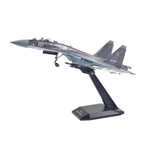 Flugzeugmodell für den russischen Luftwaffenjäger Suchoi Su-27, Druckguss-Metallflugzeuge im Maßstab 1:100 Planetensatz(SU-35 Purple) von JIAYUNEU