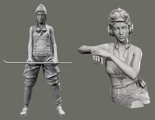 JICHENJIAN 1/35 WWII Soldatinnen Bausatz aus Resin Unbemalt und unmontiert Resin Modell (2 Personen) //Q9F3g7 von JICHENJIAN