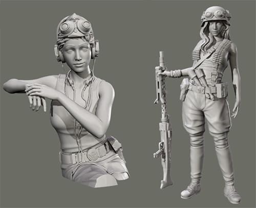 JICHENJIAN 1/35 WWII Weiblicher Soldat Resin Soldier Model Kit Unbemalt und unmontiert Figur Resin Model Kit (2 Personen) //H9v3L2 von JICHENJIAN