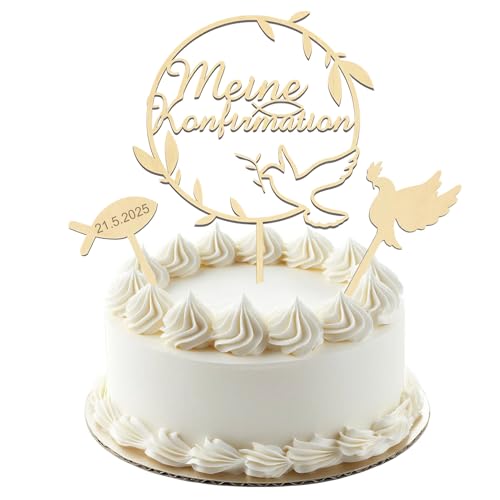 Tortendeko Kommunion, 3 Stück Cake Topper Kommunion, inkl 1 Cake Topper Taufe, 1 Fisch und 1 Taube Tortenstecker, Meine Konfirmation Tortendeko, Erstkommunion deko Junge Mädchen Tortendeko Kommunion, 3 Stück Cake Topper Kommunion, inkl 1 Cake Topper Taufe, 1 Fisch und 1 Taube Tortenstecker, Meine Konfirmation Tortendeko, Erstkommunion deko Junge Mädchen von JIEBAO
