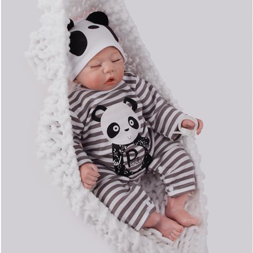 JIEBOTE 22 Zoll 55 cm Reborn Babypuppe Junge wie Echtes Baby Weich Vinyl Silikon echt Babypuppen Lebensechte Puppe Neugeborenen Baby Puppe Junge Kinderspielzeug von JIEBOTE