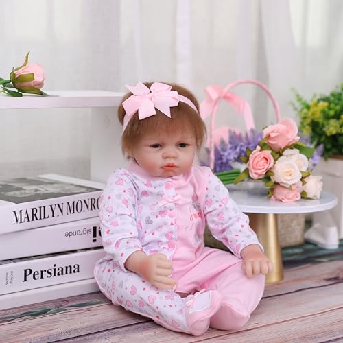 JIEBOTE 23 Zoll 57 cm Reborn Babypuppe Junge wie Echtes Baby Weich Vinyl Silikon echt Babypuppen Lebensechte Puppe Neugeborenen Baby Puppe Junge Kinderspielzeug von JIEBOTE