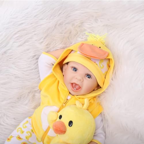 JIEBOTE Reborn Puppen 22 Zoll 55cm Reborn Baby Puppen Junge Weiches Silikon Vinyl Große Wiedergeborene Puppen Mit Viel Zubehör Baby Reborn JIEBOTE Reborn Puppen 22 Zoll 55cm Reborn Baby Puppen Junge Weiches Silikon Vinyl Große Wiedergeborene Puppen Mit Viel Zubehör Baby Reborn von JIEBOTE