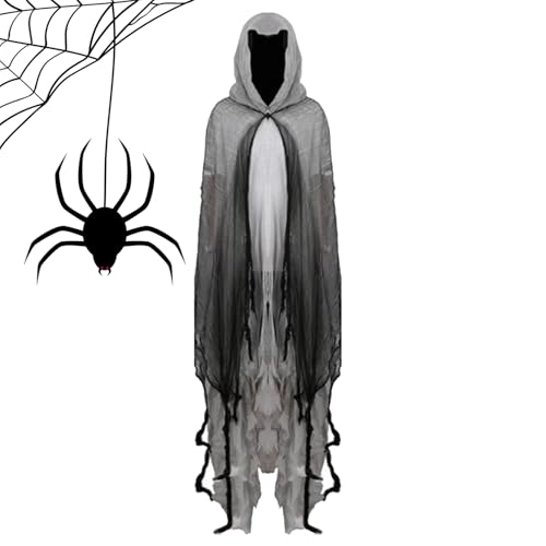 JIEBWCHA 2025 Neu Kapuze Geist Cape Outfit 155 Cm Halloween Geisterumhang Gruselige Reißfestem Mit Kapuze Halloween Kostüm Gruselige Aktivitäten Cosplay Kostüm Herren Damen JIEBWCHA 2025 Neu Kapuze Geist Cape Outfit 155 Cm Halloween Geisterumhang Gruselige Reißfestem Mit Kapuze Halloween Kostüm Gruselige Aktivitäten Cosplay Kostüm Herren Damen von JIEBWCHA
