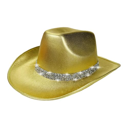 JIEBWCHA Cosplay Cowboyhut, Disco Bling Kostüm Cosplay Outfit, Western Themed Damen Herren Kostüm Hut für Performance, Bühne, Rollenspiel, Halloween JIEBWCHA Cosplay Cowboyhut, Disco Bling Kostüm Cosplay Outfit, Western Themed Damen Herren Kostüm Hut für Performance, Bühne, Rollenspiel, Halloween von JIEBWCHA