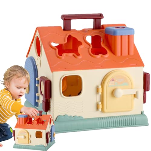 JIEBWCHA Formen Sortierspielzeug | Formen-Sortierbox & Motorikspielzeug | Motorik Lernspielzeug Ab 18 Monaten mit Bausteinen Für Mädchen Babyzimmer Wohnzimmer Kinderzimmer Reisen von JIEBWCHA