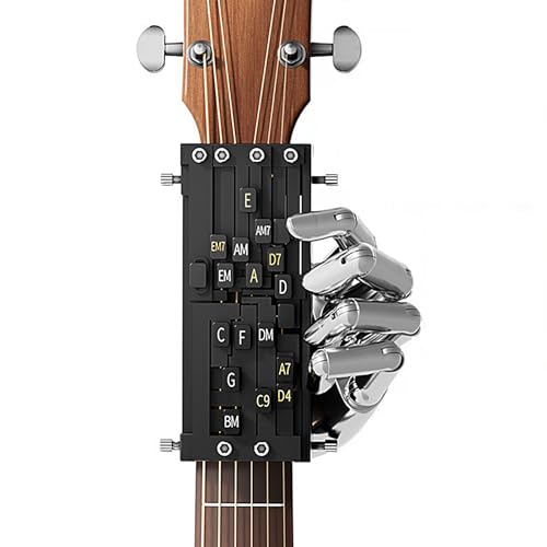 JIEBWCHA Guitar Chord Trainer for Beginners 15,5x8,8x6cm Gitarren Akkord Trainer Tragbares Akkord-Lernhilfe Gitarren-Akkord-Trainer Gitarrenzubehör Tragbares Akkords Lernsystem Für Gitarrentrainer von JIEBWCHA