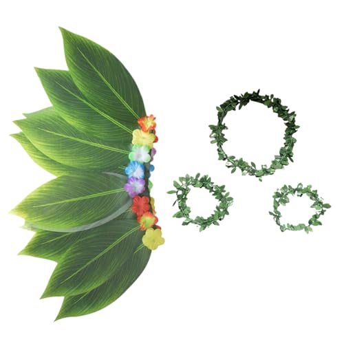JIEBWCHA Hawaii Kostüm - Tropenkostüm | Tropisches Atmungsaktives Realistisches Blatt-Kopfband Und Armband Für Resortkleidung, Sommerfeste, Und Pool JIEBWCHA Hawaii Kostüm - Tropenkostüm | Tropisches Atmungsaktives Realistisches Blatt-Kopfband Und Armband Für Resortkleidung, Sommerfeste, Und Pool von JIEBWCHA
