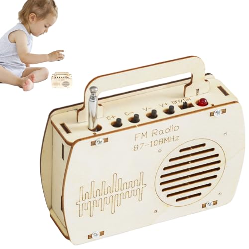 JIEBWCHA Holzfunk -Build -Kit, Science Kits for Kids,Pädagogische FM -Radio -Kit | Studenten versammeln Sich, frühe Bildungshilfe für Anfänger, Jugendliche, Mädchen von JIEBWCHA
