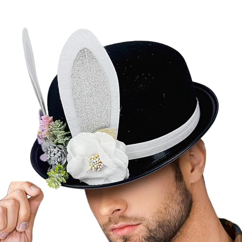 JIEBWCHA Hut mit Hasenohren, Hasenohren mit Blumen – Stilvoller, weicher Party-Kopfschmuck, Karnevals-Kopfbedeckung, Rollenspiel-Zubehör für Halloween JIEBWCHA Hut mit Hasenohren, Hasenohren mit Blumen – Stilvoller, weicher Party-Kopfschmuck, Karnevals-Kopfbedeckung, Rollenspiel-Zubehör für Halloween von JIEBWCHA