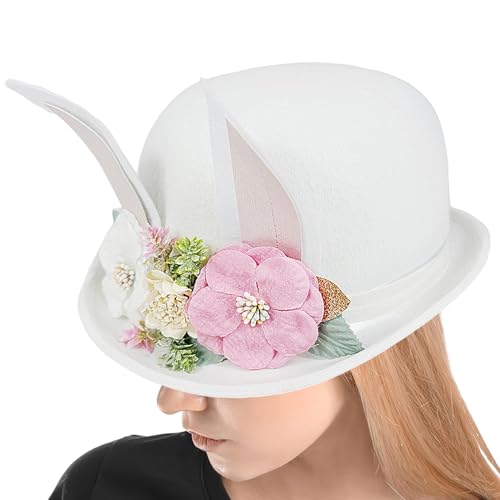 JIEBWCHA Osterhüte für Erwachsene | Hasenohren Show Hut mit Blumen | Stilvoller weicher Party-Kopfschmuck, Karnevals-Kopfbedeckung, Rollenspiel-Zubehör für Halloween JIEBWCHA Osterhüte für Erwachsene | Hasenohren Show Hut mit Blumen | Stilvoller weicher Party-Kopfschmuck, Karnevals-Kopfbedeckung, Rollenspiel-Zubehör für Halloween von JIEBWCHA
