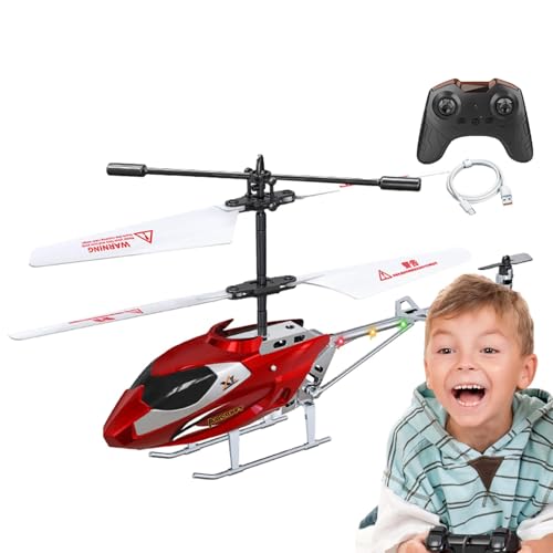 JIEBWCHA RC Hubschrauber, RC Flugzeuge, Ferngesteuerter Helikopter, 2.4G Ferngesteuerter Hubschrauber Für Kinder, Indoor RC Helikopter Spielzeug Mit LED Licht, Start Mit Einer Taste von JIEBWCHA