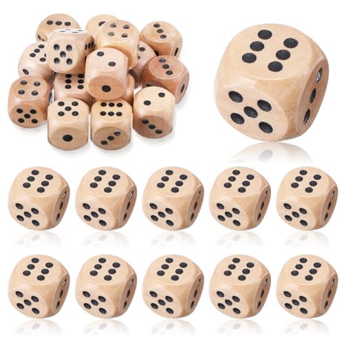 JIEYAO 16 Stück Holz Würfel Set, 16mm Natur Holz Spielwürfel 6 Seitige Würfelset Holzwürfel für Erwachsener Würfelspiele Tischspiele Kartenspiel Zuhause Partyspiele Zubehör JIEYAO 16 Stück Holz Würfel Set, 16mm Natur Holz Spielwürfel 6 Seitige Würfelset Holzwürfel für Erwachsener Würfelspiele Tischspiele Kartenspiel Zuhause Partyspiele Zubehör von JIEYAO