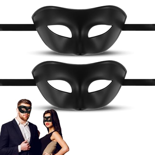 JIEYAO 2 Stück Venezianische Schwarz Maske, Herren Maskerade Masken Damen Gesichtsmaske Maskenball Retro Augenmaske Klassische Zorrostyle Masken Kostüm für Kostümball Masquerade Karnevalsparty Cosplay JIEYAO 2 Stück Venezianische Schwarz Maske, Herren Maskerade Masken Damen Gesichtsmaske Maskenball Retro Augenmaske Klassische Zorrostyle Masken Kostüm für Kostümball Masquerade Karnevalsparty Cosplay von JIEYAO