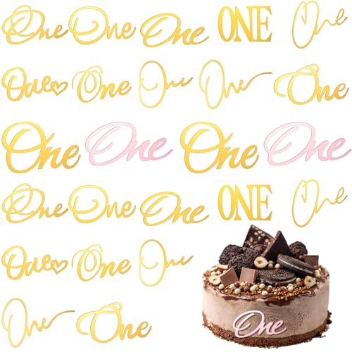 JIEYAO 24 Stück One Cake Topper 1. Geburtstag, Happy Birthday Tortendeko Geburtstagsdeko Mädchen Junge Kuchen Deko Gold Acryl Tortenaufleger Torten Deko für Babyparty 1 Jahr Geburtstag Party Deko JIEYAO 24 Stück One Cake Topper 1. Geburtstag, Happy Birthday Tortendeko Geburtstagsdeko Mädchen Junge Kuchen Deko Gold Acryl Tortenaufleger Torten Deko für Babyparty 1 Jahr Geburtstag Party Deko von JIEYAO