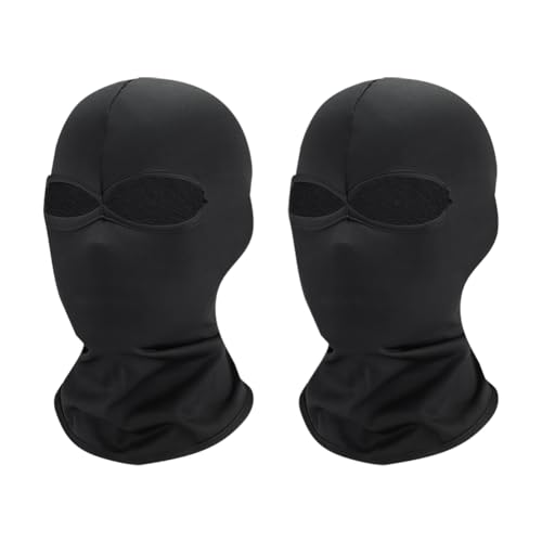JIHUOO 2 Stück schwarze Vollgesichtsmaske, Gesichtslose Hautmaske, Halloween, Cosplay, Spandex, Haubenmaske für Unisex, Cosplay, 2 Löcher JIHUOO 2 Stück schwarze Vollgesichtsmaske, Gesichtslose Hautmaske, Halloween, Cosplay, Spandex, Haubenmaske für Unisex, Cosplay, 2 Löcher von JIHUOO