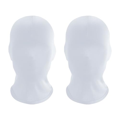 JIHUOO 2 Stück weiße Vollgesichtsmaske Abdeckung gesichtslose Hautmasken Halloween Cosplay Spandex Haubenmaske für Unisex Cosplay JIHUOO 2 Stück weiße Vollgesichtsmaske Abdeckung gesichtslose Hautmasken Halloween Cosplay Spandex Haubenmaske für Unisex Cosplay von JIHUOO