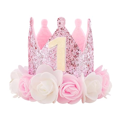 JIHUOO Erster Geburtstag Krone Hut Glitzer Blume Geburtstag Hut Niedlich One Birthday Hut Floral 1. Geburtstag Krone Baby Mädchen Geburtstag Party Hut Foto Requisiten Rosa JIHUOO Erster Geburtstag Krone Hut Glitzer Blume Geburtstag Hut Niedlich One Birthday Hut Floral 1. Geburtstag Krone Baby Mädchen Geburtstag Party Hut Foto Requisiten Rosa von JIHUOO